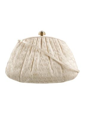 Judith Leiber Vintage Cream Evening Clutch with Gold Accent